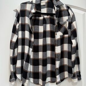 Altar'd State Black and White Plaid Button Down Shirt
